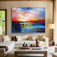 Load image into Gallery viewer, Colorful Sunset Landscape - Dreamy Living Room or Bedroom Art LargeART1513