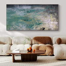 Load image into Gallery viewer, Green & Blue Textured Abstract Painting, Suited for Bohemian Living Room & Artistic Studio LargeART1472