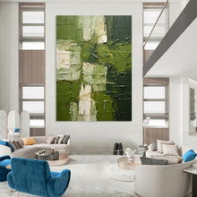 Load image into Gallery viewer, Textured Green Abstract Masterpiece, For Rustic Living Room & Art Gallery Display LargeART2277