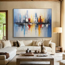 Load image into Gallery viewer, Cityscape Reflection Large - scale acrylic painting DLZ170