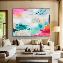Load image into Gallery viewer, Bright & Airy Abstract Painting for Coastal Home & Creative Studio DKH063