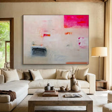 Load image into Gallery viewer, Subtle Pink & Orange Abstract - Calm Living Room Art LargeART1502
