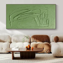 Load image into Gallery viewer, Large - Scale Hand - painted Textured Green Relief Acrylic Art for Nature - Themed Hallways LargeART0192