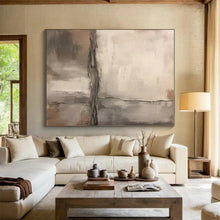 Load image into Gallery viewer, Neutral Tones with Textured Line Art – Perfect for Contemporary Living Room & Serene Yoga Studio LargeART0711
