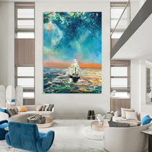 Load image into Gallery viewer, “Vibrant Countryside Vista” Abstract Painting on Canvas, Rustic Kitchen Decor DKH1049