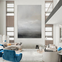 Load image into Gallery viewer, “Gray Horizon” – Gray & White Abstract Acrylic with Subtle Textures DTP064