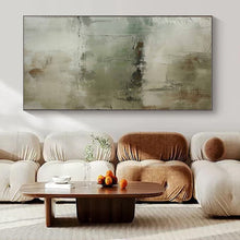 Load image into Gallery viewer, Muted Green - Gray Abstract Painting, Ideal for Serene Bedroom & Minimalist Office LargeART1357
