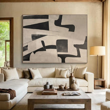 Load image into Gallery viewer, Black & White Geometric Abstract Art for Modern Office & Minimalist Café DKH085