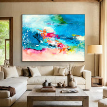 Load image into Gallery viewer, Colorful Blue - Toned Abstract Painting for Coastal Living Room & Art Studio DKH031