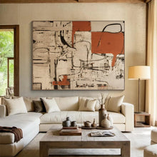 Load image into Gallery viewer, Neutral with Orange Accents Abstract Abstract acrylic painting DLZ099