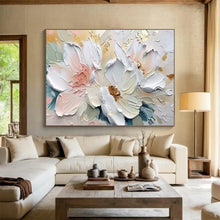 Load image into Gallery viewer, 3D Textured Floral Abstract Painting on Canvas - “Elegant Blooms” DKH712