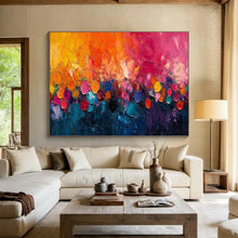 Load image into Gallery viewer, Colorful Impressionist Abstract Painting on Canvas - “Sunset Dots” DKH710