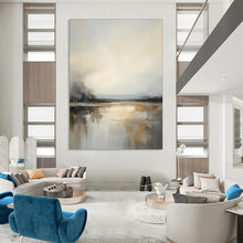 Load image into Gallery viewer, Gray & Gold Abstract Reflection Art, Ideal for Luxe Bedroom & Inspirational Office LargeART2091