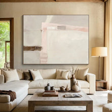 Load image into Gallery viewer, Soft Pink And Beige Minimalist Abstract Painting On Canvas DKH432