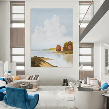 Load image into Gallery viewer, “Tranquil Riverbank Landscape” - Soft - Toned Nature Scene on Canvas DKH1436