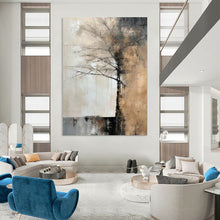 Load image into Gallery viewer, Grey - Toned Abstract Tree Painting, Ideal for Minimalist Bedroom & Nature - Inspired Library LargeART1929