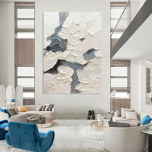 Load image into Gallery viewer, “Tactile Grey and White” - White, Grey Abstract Art on Canvas DKH1165
