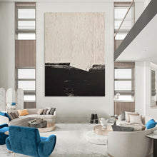 Load image into Gallery viewer, “Black & White Textured Minimalism” - Modern Abstract Art on Canvas DKH1503