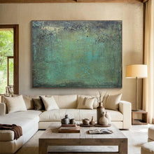 Load image into Gallery viewer, Green & Blue Textured Abstract - Earthy Living Room Art LargeART1518
