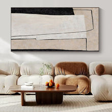 Load image into Gallery viewer, Geometric Black - White Abstract 2 Abstract Canvas Painting, Suited for Modern Studio & Chic Entryway LargeART1136