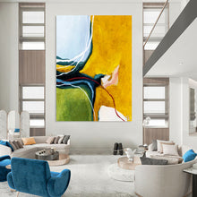 Load image into Gallery viewer, Bold Color - Block Abstract with Lines - Ideal for Modern Living Room & Art - Lovers’ Den LargeART2387