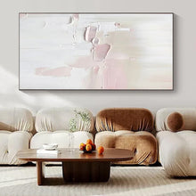 Load image into Gallery viewer, Soft Pink & White Textured Abstract Painting, Perfect for Feminine Nursery & Romantic Dressing Room LargeART1345