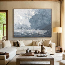 Load image into Gallery viewer, Stormy Sea Abstract - Dramatic Living Room Art LargeART1550