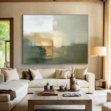 Load image into Gallery viewer, Large Soft Green and Beige Abstract Art - Ideal for Minimalist Bedroom & Calm Waiting Room LargeART0770