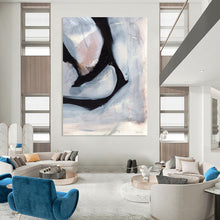 Load image into Gallery viewer, Monochrome Swirls in Gray – Abstract Oil Painting with Dynamic Textures DTP228