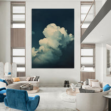 Load image into Gallery viewer, “Dreamy Clouds on Dark Blue” - Symbolist Abstract Acrylic, Great for Meditation Room and Bedroom DTP020