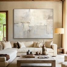 Load image into Gallery viewer, Light - Hued Abstract Minimalist Painting on Canvas - “Whispered Calm” DKH624