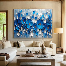 Load image into Gallery viewer, Blue Floral Relief Large - scale acrylic painting DLZ173