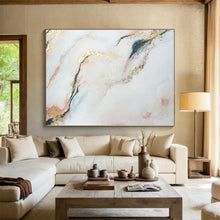 Load image into Gallery viewer, Oversized Pink - Gold Marble - Inspired Acrylic Art for Bathroom & Feminine Bedroom LargeART0433