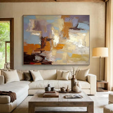 Load image into Gallery viewer, Soft Color Palette Abstract Acrylic Art - Ideal for Scandinavian - inspired Bedroom & Calming Reading Nook LargeART0608