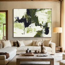 Load image into Gallery viewer, Green And Black Abstract Painting On Canvas DKH444