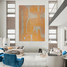 Load image into Gallery viewer, “Orange Ideas” - Warm - Toned Symbolic Forms, Ideal for Creative Space Spark, Abstract Painting on Canvas DKH1073