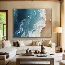 Load image into Gallery viewer, Aerial Ocean Waves - Modern Living Room Art LargeART1547