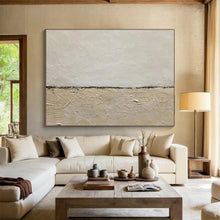 Load image into Gallery viewer, Minimalist Beige - White Abstract Painting On Canvas DKH452