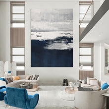 Load image into Gallery viewer, “Grey and Blue Abstract Landscape” - Atmospheric Abstract Art on Canvas DKH1540
