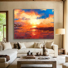 Load image into Gallery viewer, Vibrant Abstract Sunset Bird Painting On Canvas DKH387