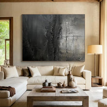 Load image into Gallery viewer, Dark Textured Abstract Painting for Industrial Loft & Edgy Studio DKH150