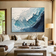 Load image into Gallery viewer, Ocean Waves “Textured Tide” Painting on Canvas, Impasto Maritime Art DKH872