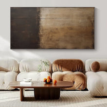 Load image into Gallery viewer, Brown - Black Divided Abstract Painting, Perfect for Sophisticated Hallway & Timeless Library LargeART1368
