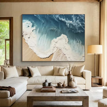 Load image into Gallery viewer, Aerial Beach Waves - Coastal Chic Living Room Art LargeART1549