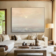 Load image into Gallery viewer, Hand - painted Sunset Sea & Sky Acrylic Art for Romantic Dining Room Decor LargeART1669