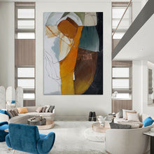 Load image into Gallery viewer, Earth - Toned Abstract Figure Composition Painting, Ideal for Modern Art Gallery & Creative Studio LargeART1993