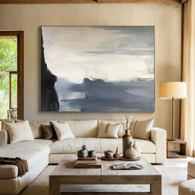 Load image into Gallery viewer, Gray and White Abstract Flow Acrylic Art - Ideal for Minimalist Bedroom & Modern Office LargeART0614