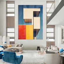 Load image into Gallery viewer, Modern Abstract Painting, Color - Blocked Architectural Art for Office & Urban - Style Living Room LargeART2173