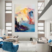 Load image into Gallery viewer, “Colorful Mountain Dreamscape” Abstract Painting on Canvas, Adventure - Inspired Bedroom Decor DKH1061