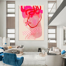 Load image into Gallery viewer, Playful Pink Abstract Composition, Perfect for Trendy Boutique & Girly Teen Bedroom LargeART2000